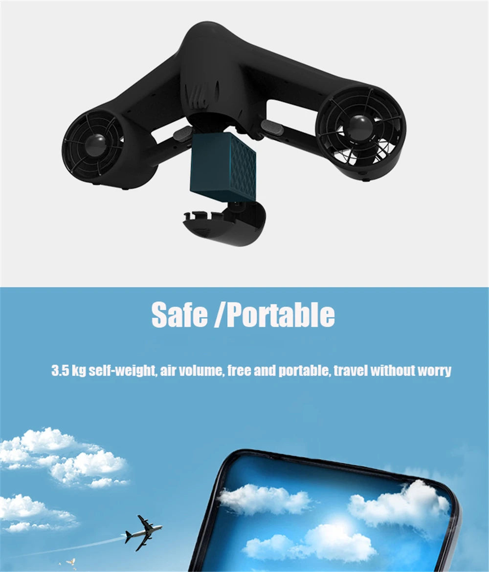 Underwater Sea Scooter 500W Electric Water Toys 1.8m/s Diving Scooter 60Mins Underwater Motor for Kids Adults Swimming Pool