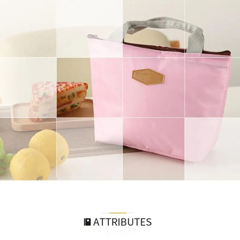 Solid Color Portable Insulated Lunch Box, Cold Food Cooler, Thermal Bag, Insulated Lunch Box, Picnic Handbag, Cooler bag