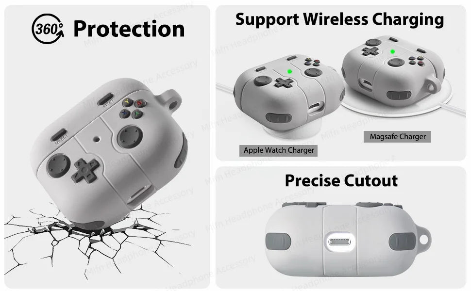 for airpods 4th/airpods 3rd (2024/2021)Case with keychain silicone Cartoon earphone case shockproof cover for airpods 4 cases