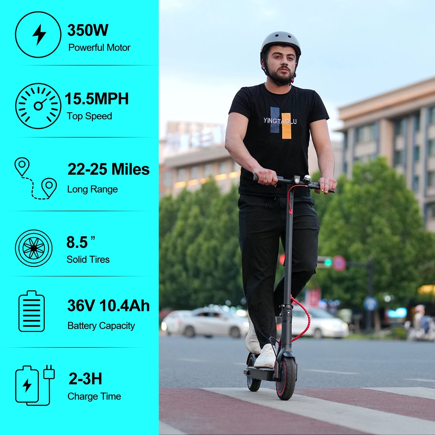 Electric Scooter 8.5" 36v 350W 10.4Ah Self-balance Max 15mph Folding Kick Escooter Smart App For Adults EU US UK Warehouse