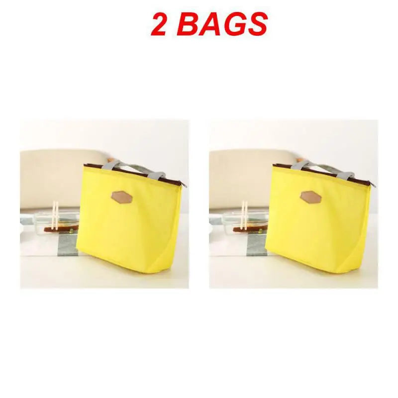 Solid Color Portable Insulated Lunch Box, Cold Food Cooler, Thermal Bag, Insulated Lunch Box, Picnic Handbag, Cooler bag