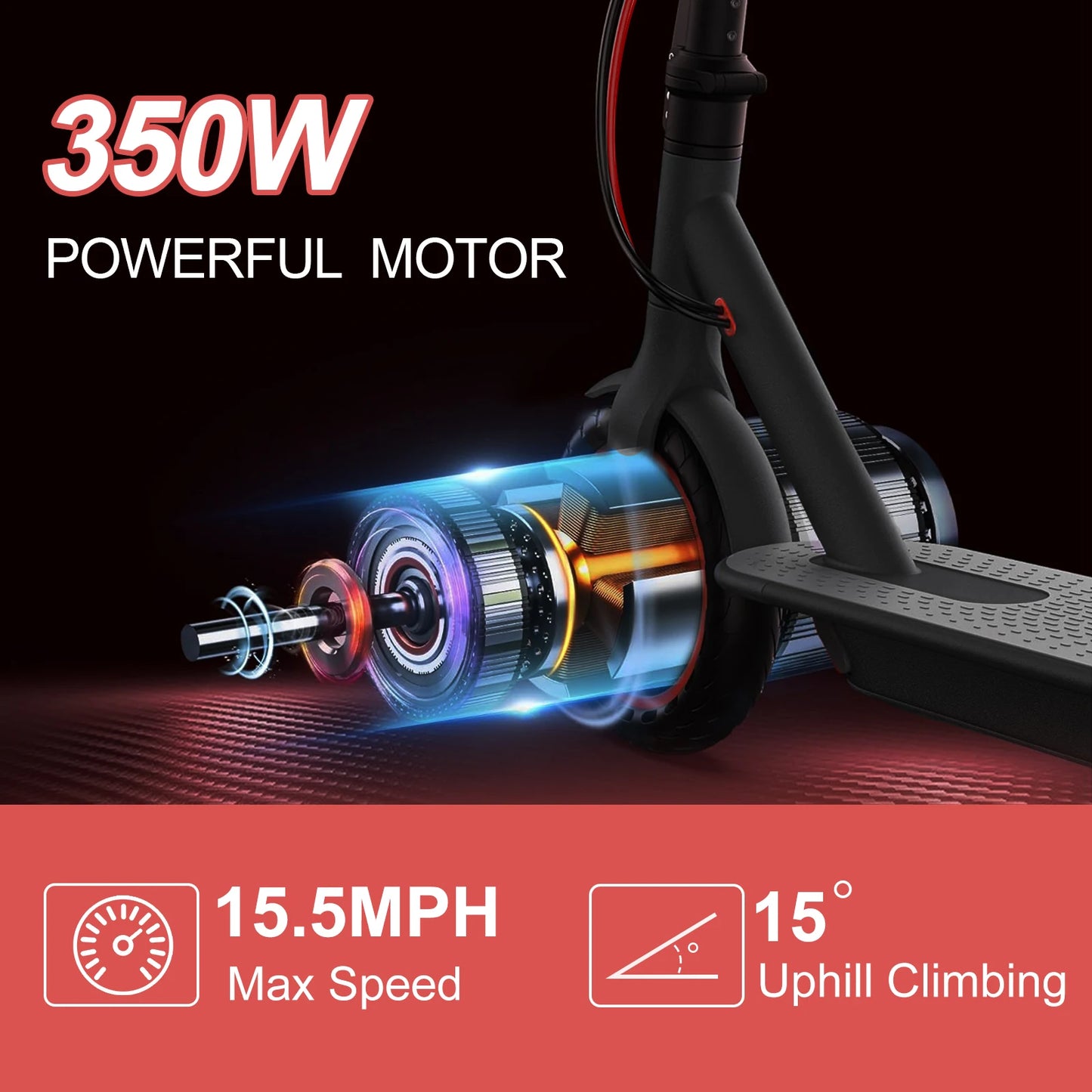 Electric Scooter 8.5" 36v 350W 10.4Ah Self-balance Max 15mph Folding Kick Escooter Smart App For Adults EU US UK Warehouse