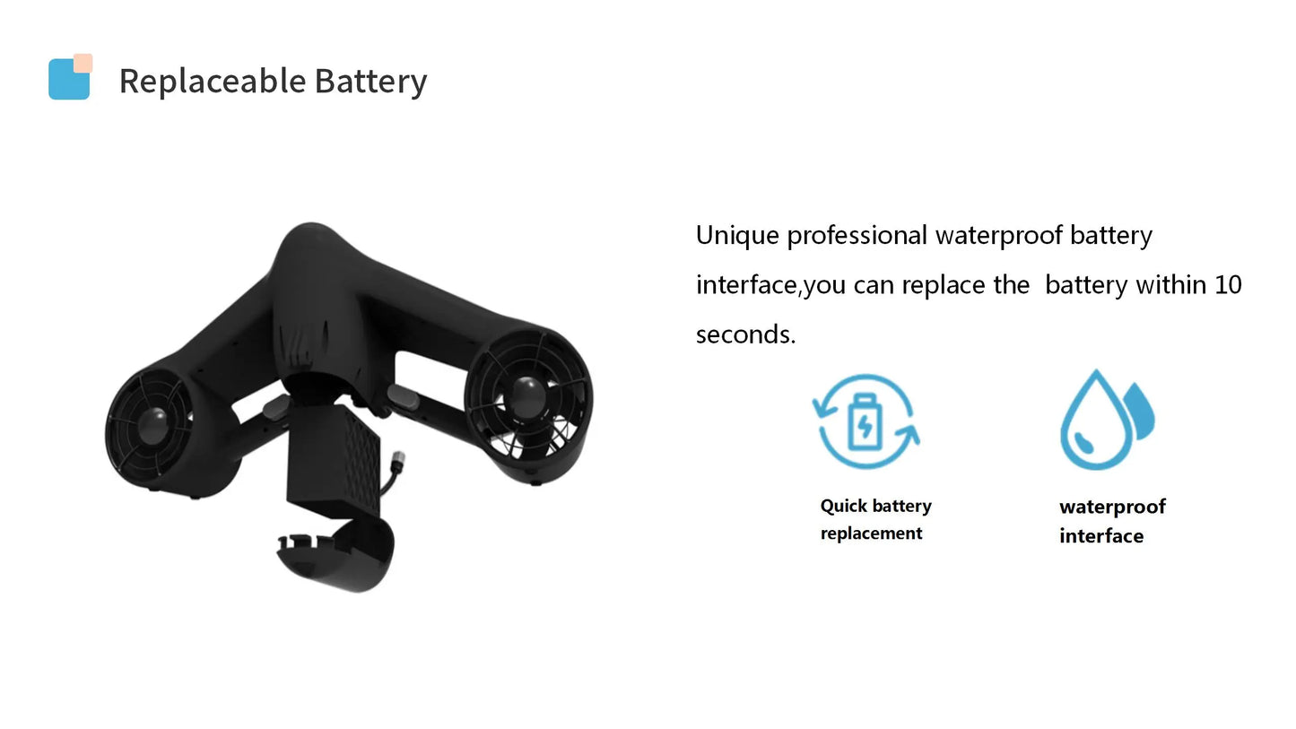 Underwater Sea Scooter 500W Electric Water Toys 1.8m/s Diving Scooter 60Mins Underwater Motor for Kids Adults Swimming Pool