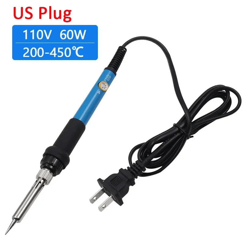 New Adjustable Temperature Electric Soldering Iron 220V 110V 60W Welding Solder Rework Station Heat Pencil Tips Repair Tools