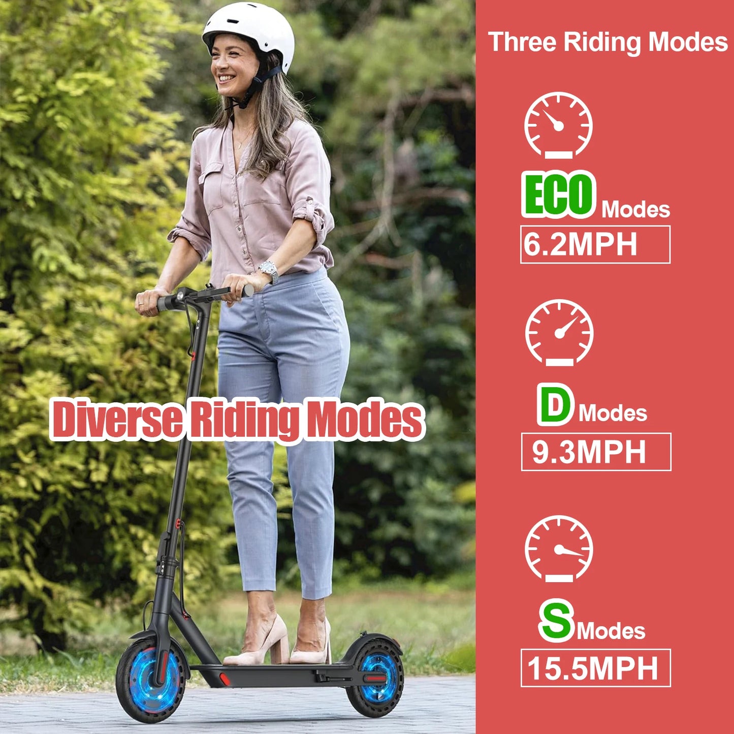 Electric Scooter 8.5" 36v 350W 10.4Ah Self-balance Max 15mph Folding Kick Escooter Smart App For Adults EU US UK Warehouse