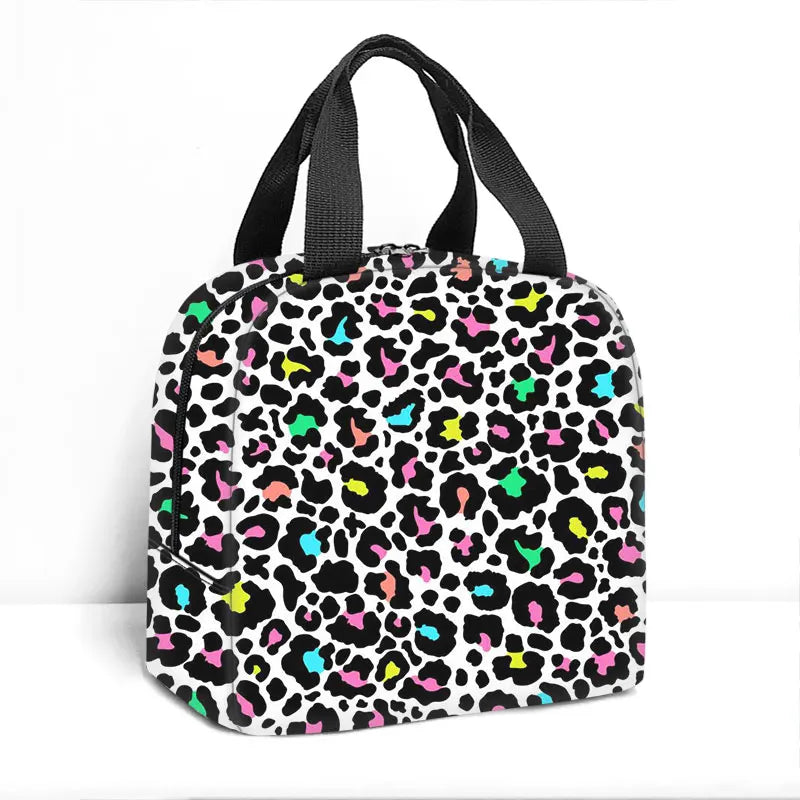 Tiger Leopard Zebra Crocodile Stripes Print Lunch Bag Handbag Breakfast Organizer Picnic Cooler Food Bag Thermal Lunch Box