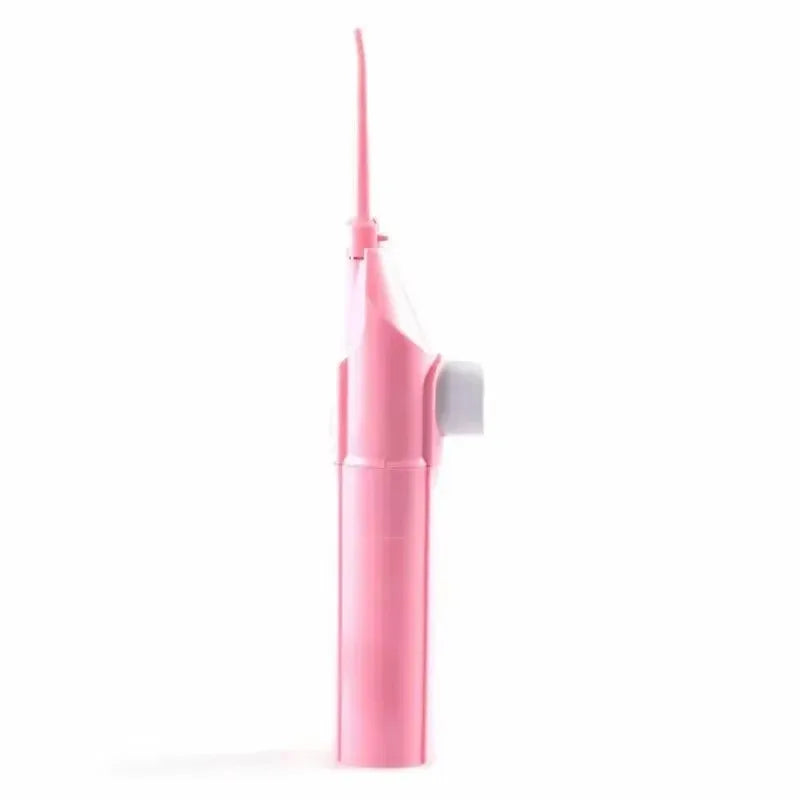 183---Portable high-pressure oral irrigator - manual tooth cleaner with grip, nozzle attachment for gum health