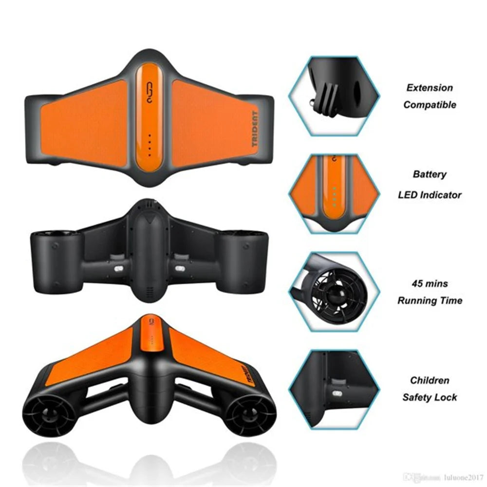 Underwater Sea Scooter 500W Electric Water Toys 1.8m/s Diving Scooter 60Mins Underwater Motor for Kids Adults Swimming Pool