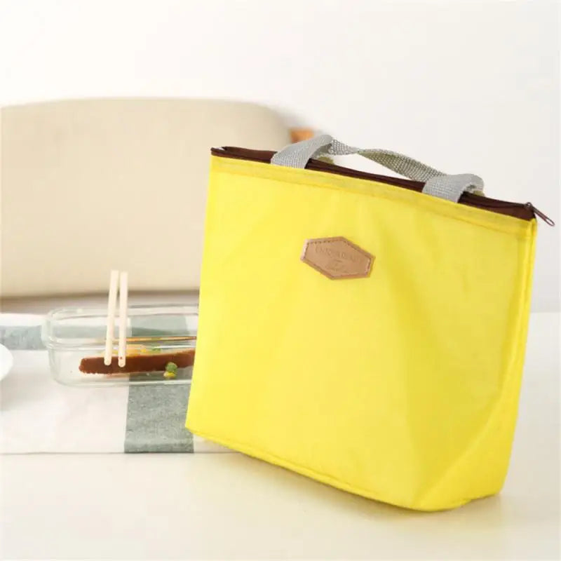 Solid Color Portable Insulated Lunch Box, Cold Food Cooler, Thermal Bag, Insulated Lunch Box, Picnic Handbag, Cooler bag