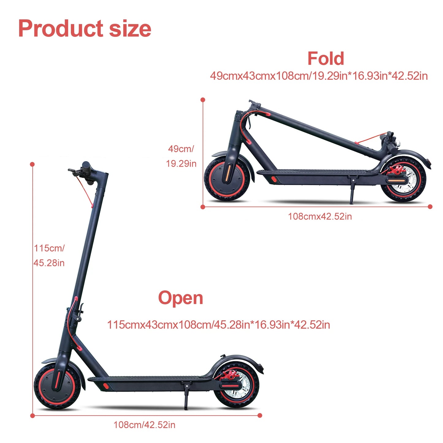 Electric Scooter 8.5" 36v 350W 10.4Ah Self-balance Max 15mph Folding Kick Escooter Smart App For Adults EU US UK Warehouse