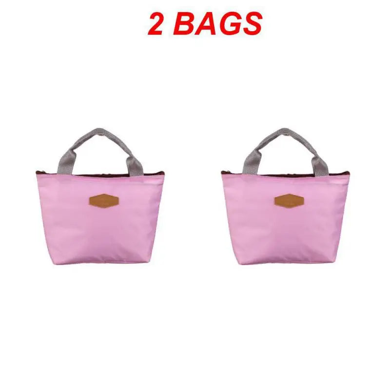 Solid Color Portable Insulated Lunch Box, Cold Food Cooler, Thermal Bag, Insulated Lunch Box, Picnic Handbag, Cooler bag