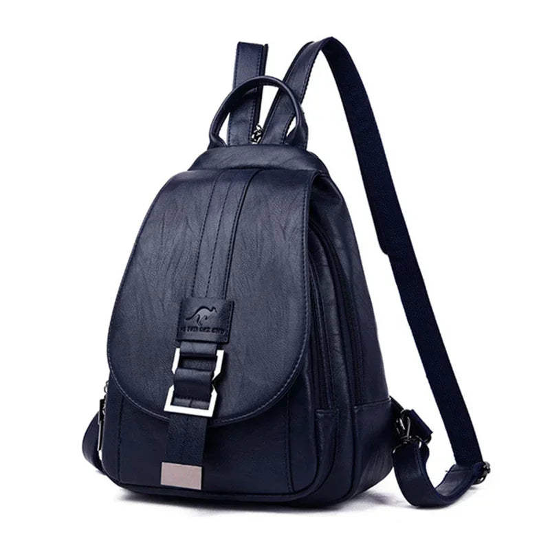 Multifunctional Women Leather Backpacks Vintage Backpack For Teenager Girls School Chest Bag Travel Bagpack Ladies Sac Back Pack