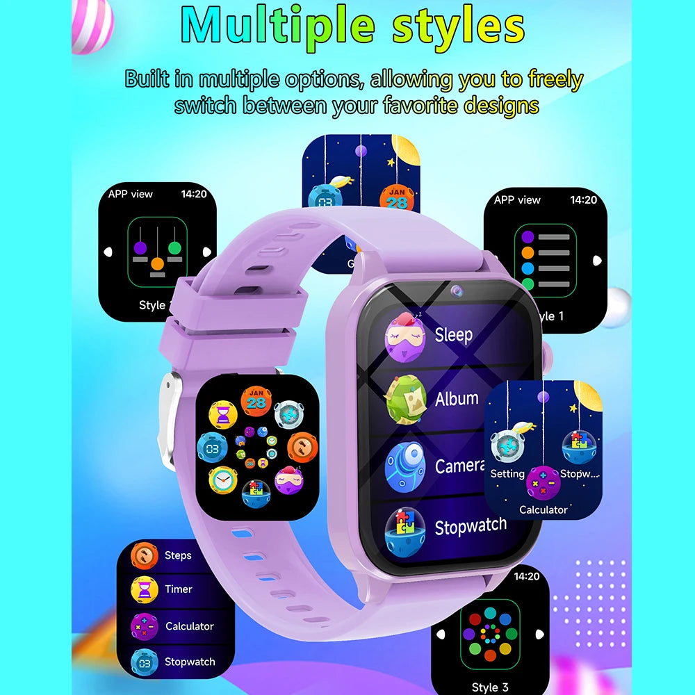 New Smart Watch Kids Toys 18 Games Sleep Monitoring Alarm Clock Calculator Steps Children Smartwatch Camera Boys Girls Gifts