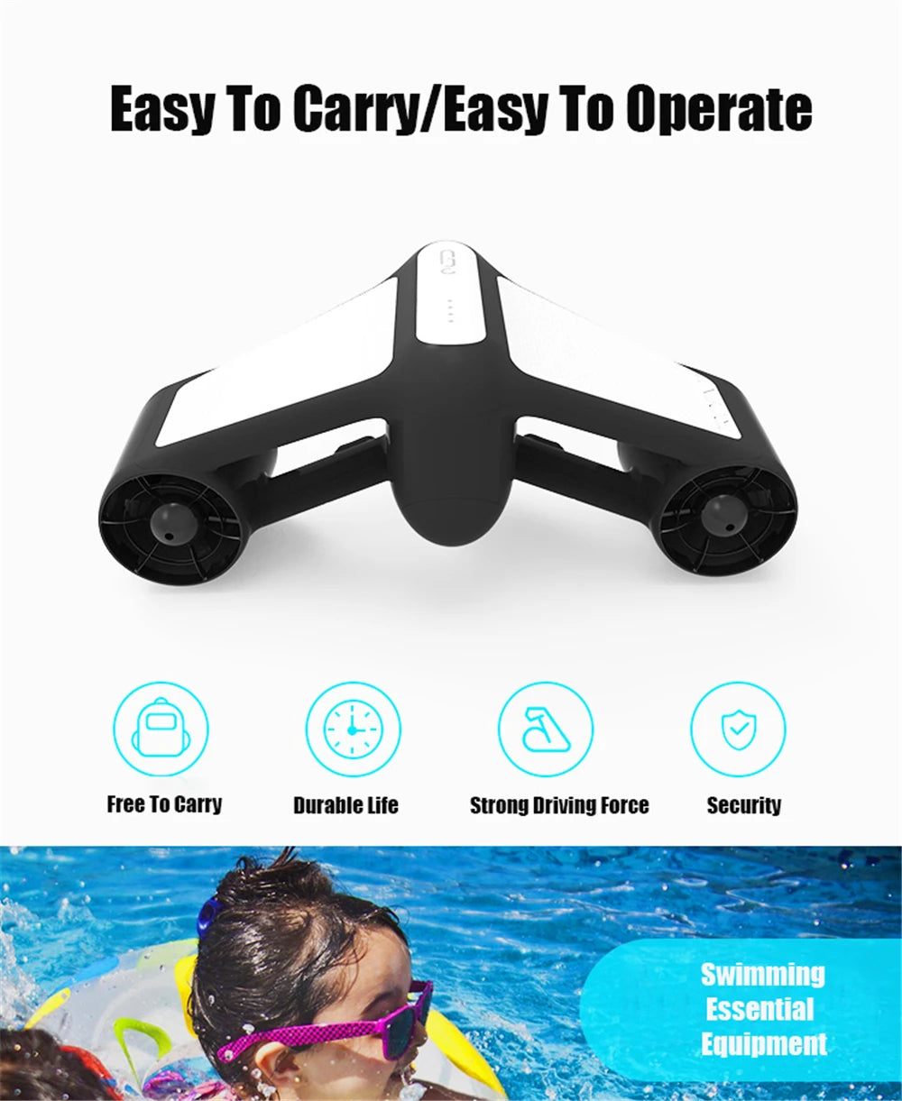 Underwater Sea Scooter 500W Electric Water Toys 1.8m/s Diving Scooter 60Mins Underwater Motor for Kids Adults Swimming Pool