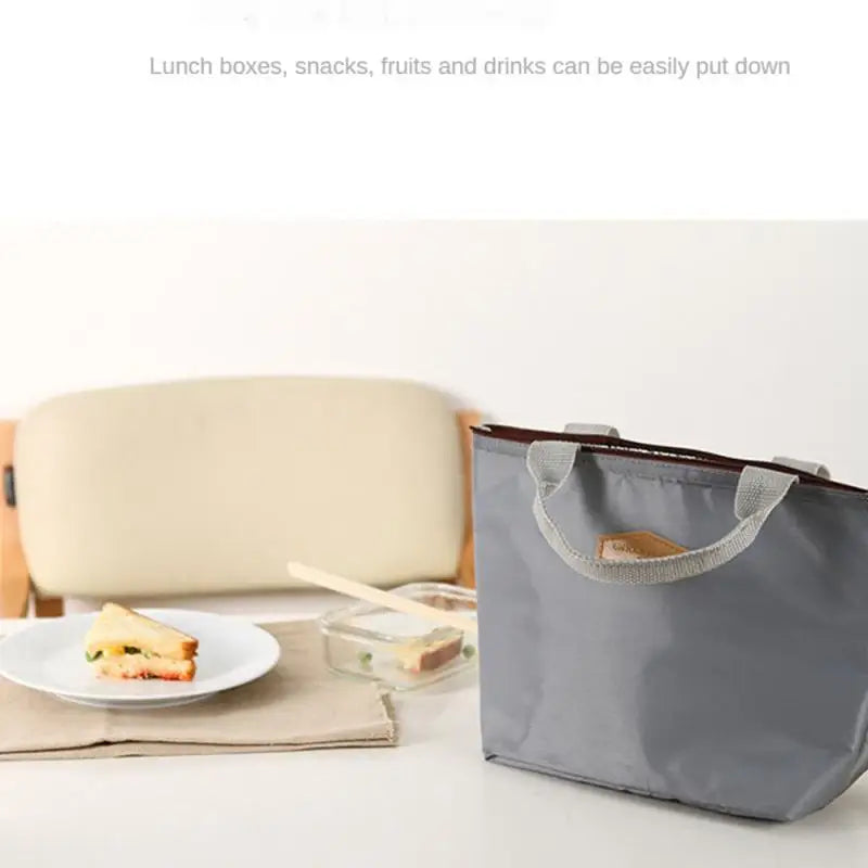 Solid Color Portable Insulated Lunch Box, Cold Food Cooler, Thermal Bag, Insulated Lunch Box, Picnic Handbag, Cooler bag