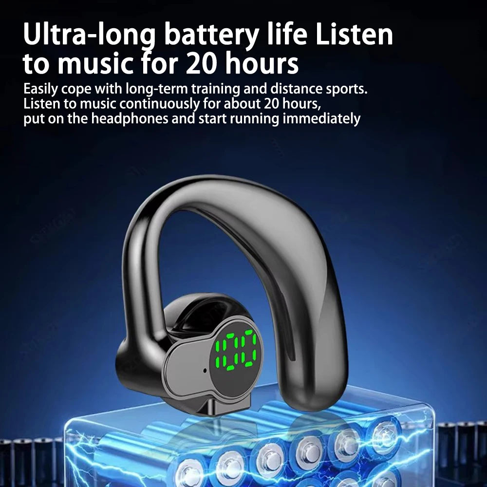 NEW Bone Conduction Wireless Bluetooth Headphones Earphones With Microphone Handsfree Noise Canceling Headset