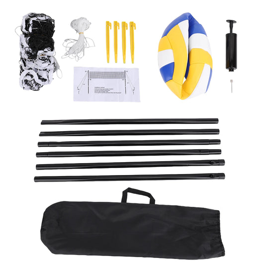 Volleyball  and Net Set Portable Beach Volleyball Net with Stand and Volleyball for Backyard Outdoor Beach