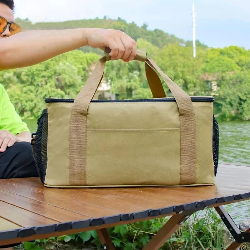 Outdoor Cooking Bag Waterproof Camping Travel Organizer Bag Thermal Cooler Lunch Box Portable Large Capacity Storage Handbag